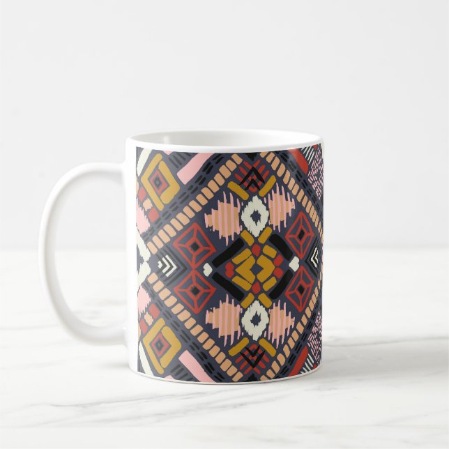 Tribal African Chevron Aztec Mönster Kaffemugg (Vänster)