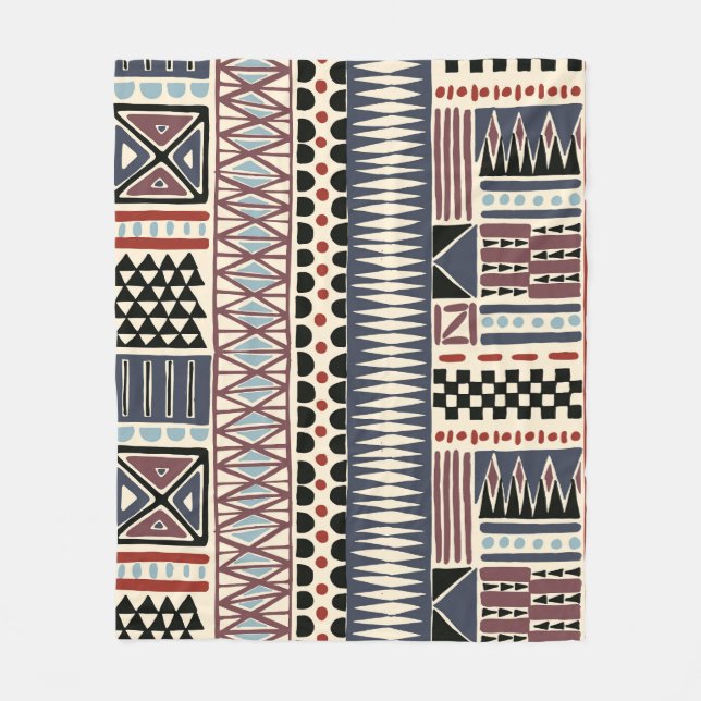 Tribal African Chevron Mönster Fleecefilt (Framsidan)