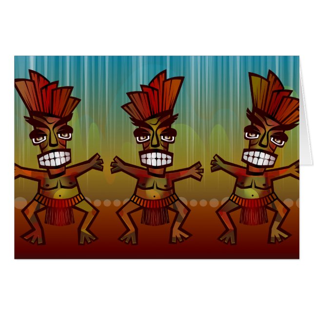 Tribal African Dance Hälsningskort (Framsidan Horizontal)