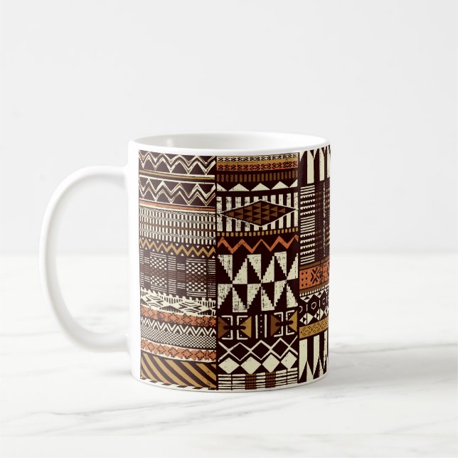 Tribal African stil Patchwork abstrakt vin Kaffemugg (Vänster)