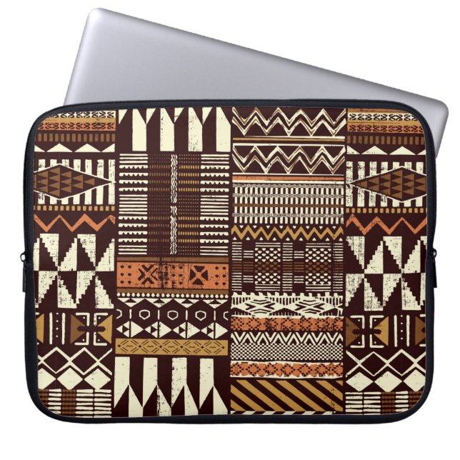 Tribal African stil Patchwork abstrakt vin Laptop Fodral (Framsidan)