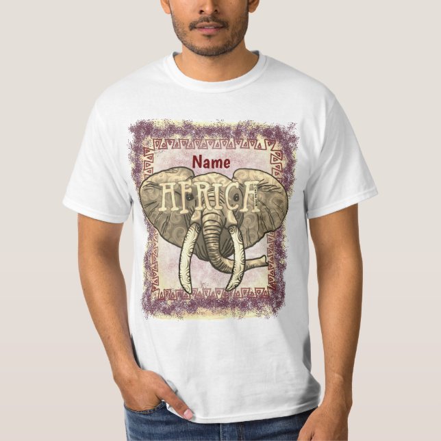 Tribal Afrika Elefant t-shirt (Framsida)