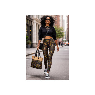 Tribal Afro-Luxe Guld Leggings