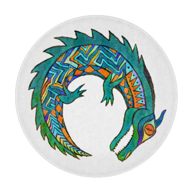 Tribal Alligator Art Acrylic Tray (Framsidan)