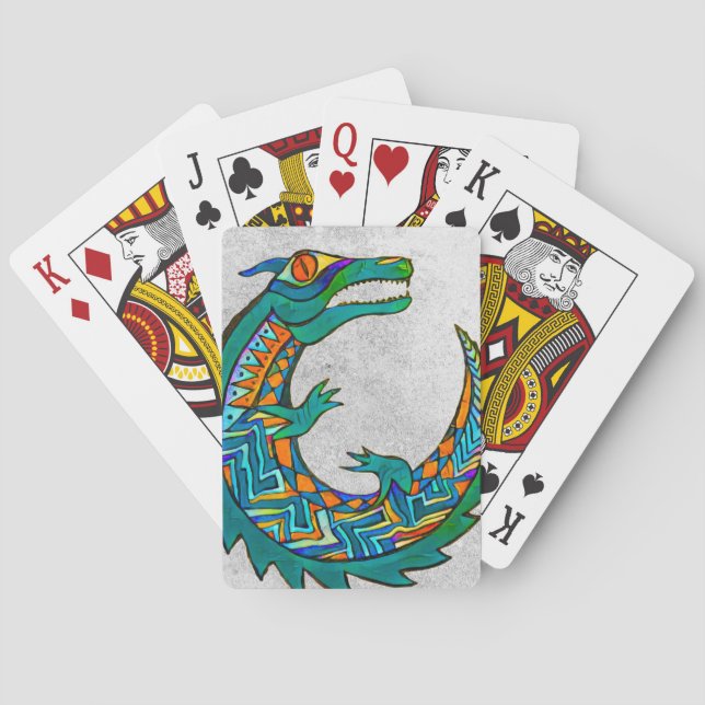 Tribal Alligator Art Casinokort (Baksidan)