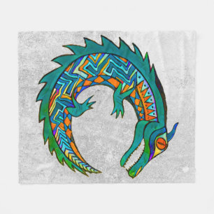 Tribal Alligator Art Fleecefilt
