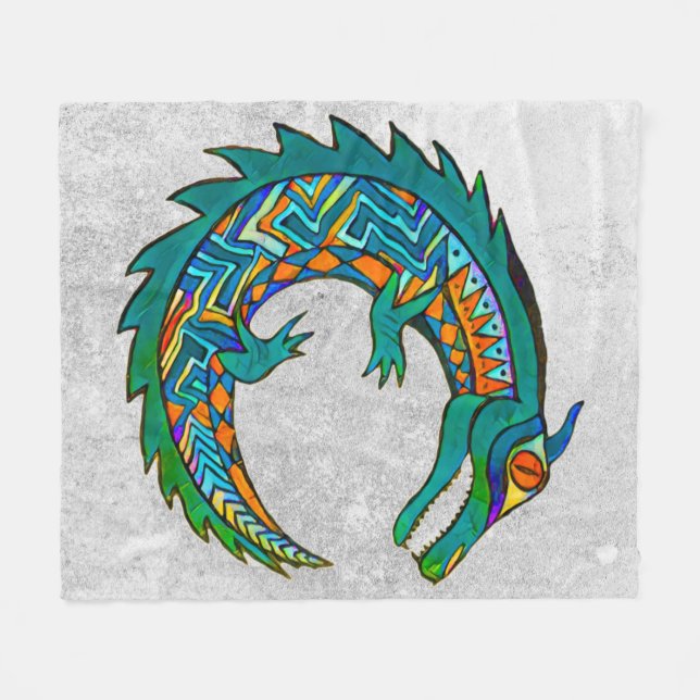 Tribal Alligator Art Fleecefilt (Framsidan (Horisontell))