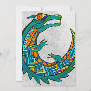 Tribal Alligator Art Inbjudningar