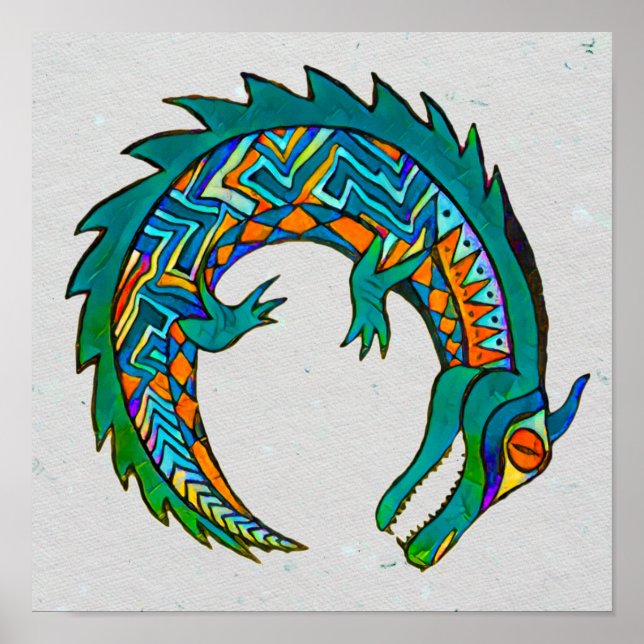 Tribal Alligator Art Poster (Framsidan)