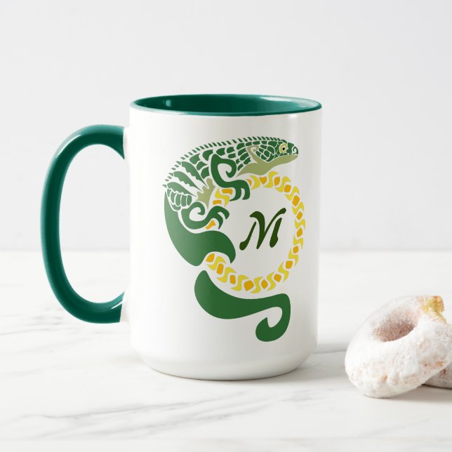 Tribal Alligator Lizard Hugger a Sol Monogram Mugg (Med munk)