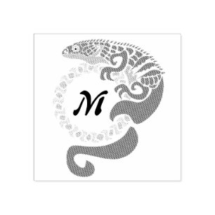 Tribal Alligator Lizard Hugger a Sol Monogram Stämpel