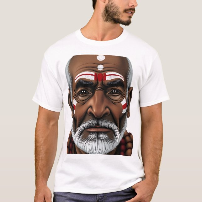 Tribal Ansikte Art - Aboriginal Illustration T Shirt (Framsida)