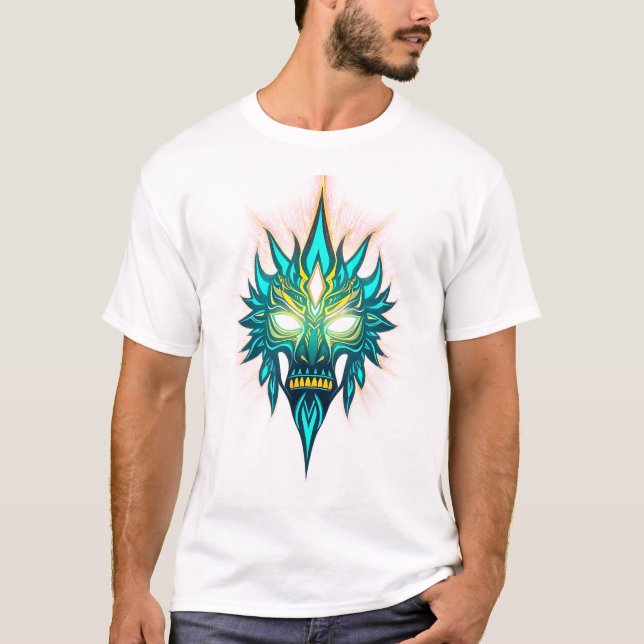 Tribal Ansikte med Comet Streaks T-Shirt (Framsida)