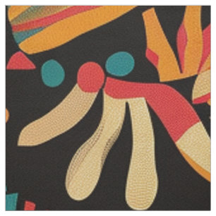 Tribal Aqua "Aztec Dream" Luxe Cotton Twill Fabric Tyg