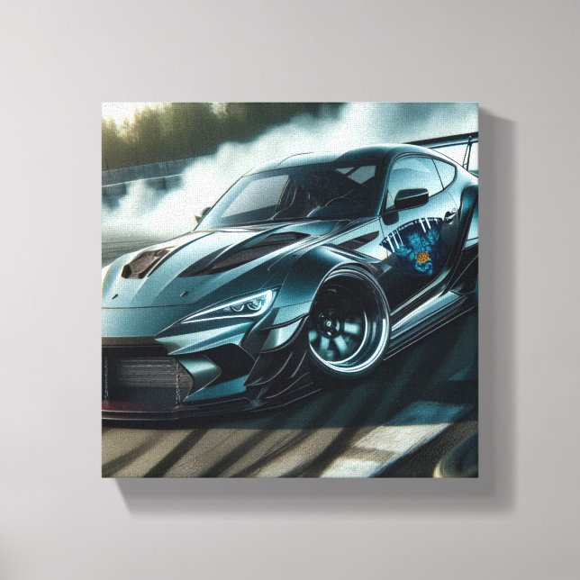 Tribal Armor Drift Car Drift Racing Art Canvastryck (Framsida)