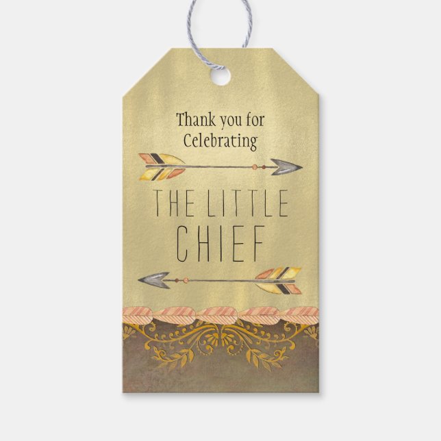 Tribal Arrow Baby Shower Presentetikett (Framsidan)