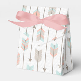 Tribal Arrow Grått Rosa Blue Favor Box Presentaskar