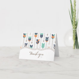 Tribal Arrows Baby Shower Thank You Teal Orange Tack Kort
