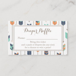 Tribal Arrows Boy Shower Diaper Raffle Biljett Tilläggskort