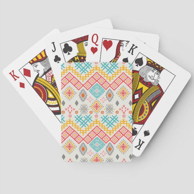 Tribal art: boho geometric print. casinokort (Baksidan)