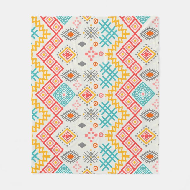 Tribal art: boho geometric print. fleecefilt (Framsidan)