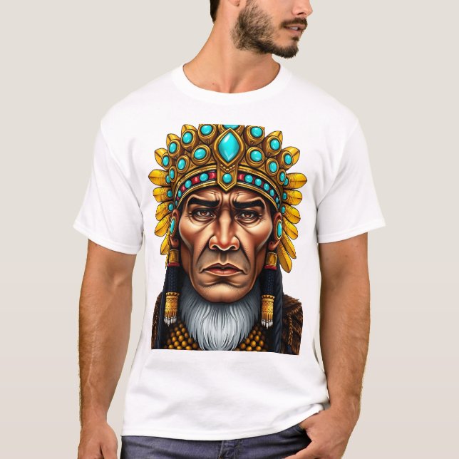 Tribal Art i Inca Kung Ansikte T Shirt (Framsida)