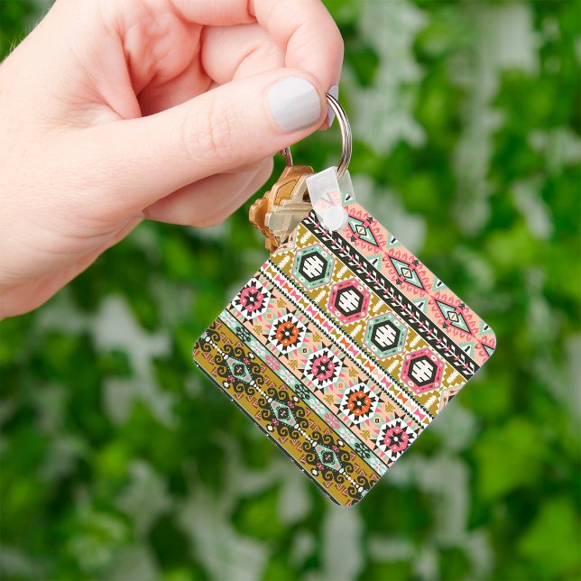 Tribal Art Keychain i Aztec Mönster Nyckelring (Skapare uppladdad)