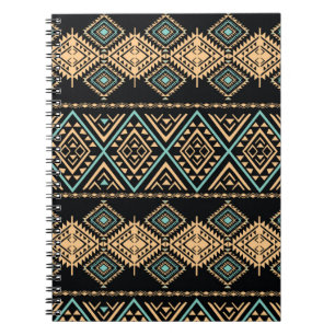Tribal art mönster. Etniskt geometriskt tryck. Azt Anteckningsbok