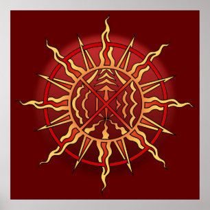 Tribal Art Poster den inbyggda Andlig-utskriften P