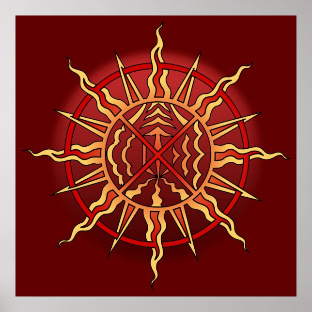 Tribal Art Poster den inbyggda Andlig-utskriften P (Framsidan)