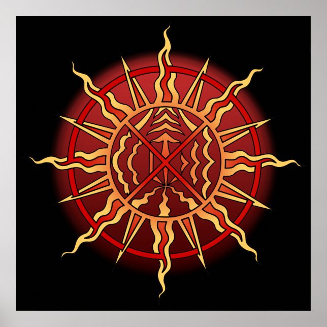 Tribal Art Poster den inbyggda Andlig-utskriften P (Framsidan)