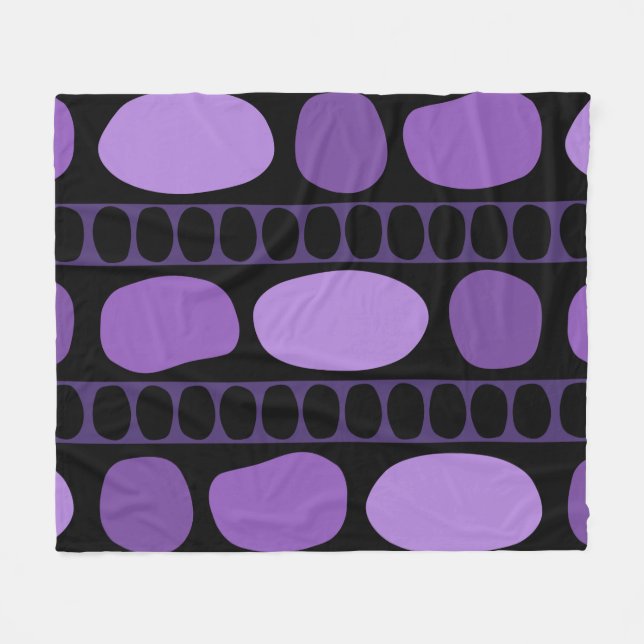 Tribal Art Rock Pattern Black Purple Fleecefilt (Framsidan (Horisontell))
