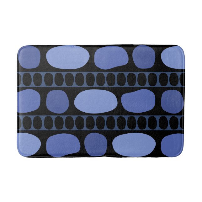 Tribal Art Sten Mönster Black Blue Badrumsmatta (Framsidan)