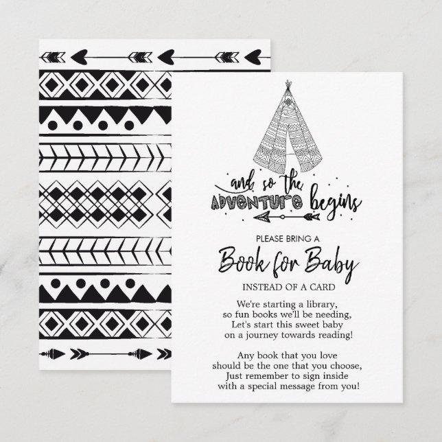 Tribal Äventyr Begins Baby Shower Bok för Baby Inbjudningar (Fram/baksida)