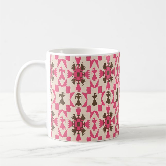 Tribal aztec abstract seamless pattern kaffemugg (Vänster)