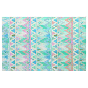 Tribal Aztec Chevron Light Pastel Teal Aqua Fabric Tyg