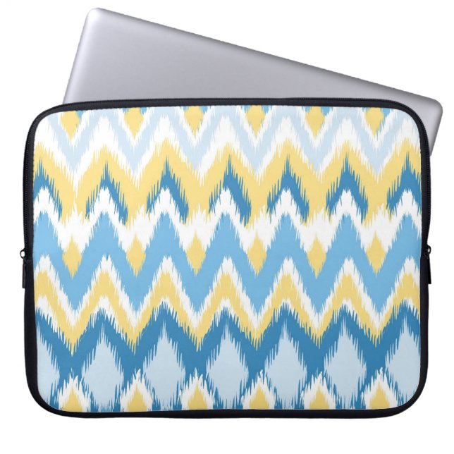 Tribal aztec chevron zig zag rand ikat mönster laptop fodral (Framsidan)