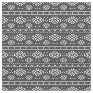 Tribal Aztec Grått och White Mönster Tyg