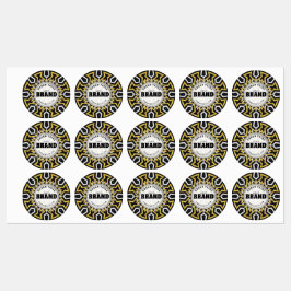 Tribal Aztec Guld Sol Black+White Brand Sticker