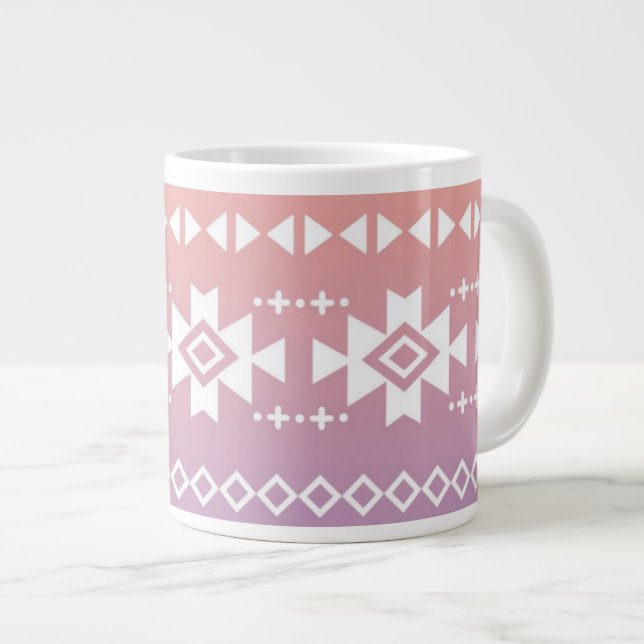 Tribal aztec ombre mönster jumbo mugg (Framsida höger)