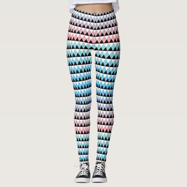 Tribal Aztec Ombre Mönster Leggings (Framsida)