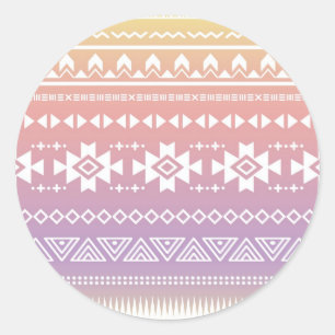 Tribal aztec ombre mönster runt klistermärke