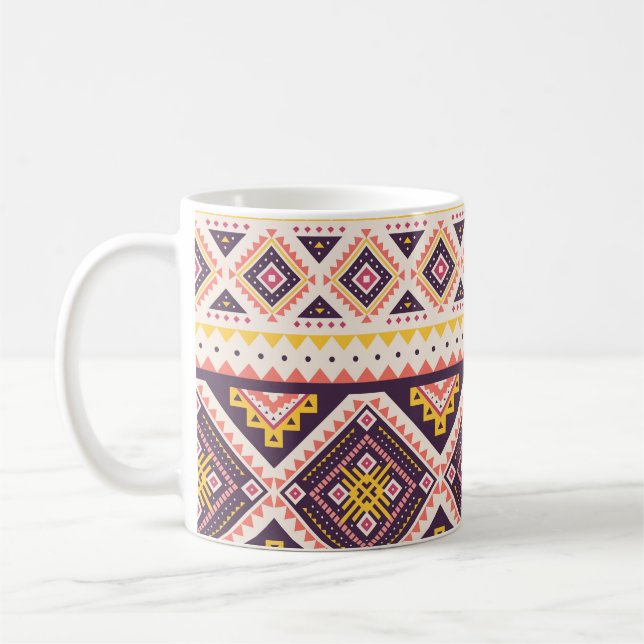 Tribal Aztec stripe, geometric mönster. Kaffemugg (Vänster)