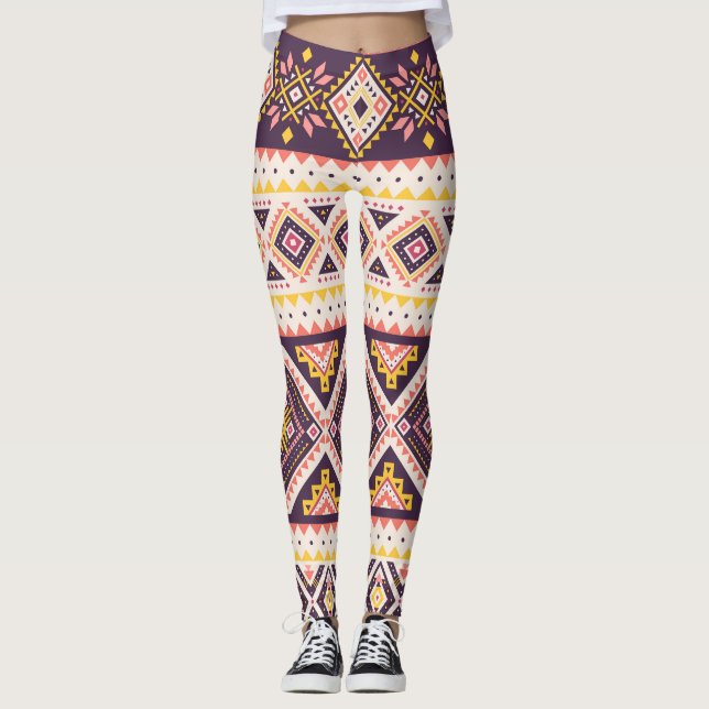 Tribal Aztec stripe, geometric mönster. Leggings (Framsida)