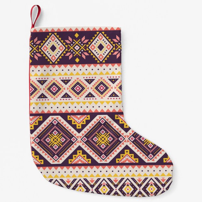 Tribal Aztec stripe, geometric mönster. Liten Julstrumpa (Framsidan)