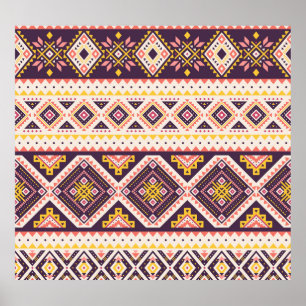 Tribal Aztec stripe, geometric mönster. Poster