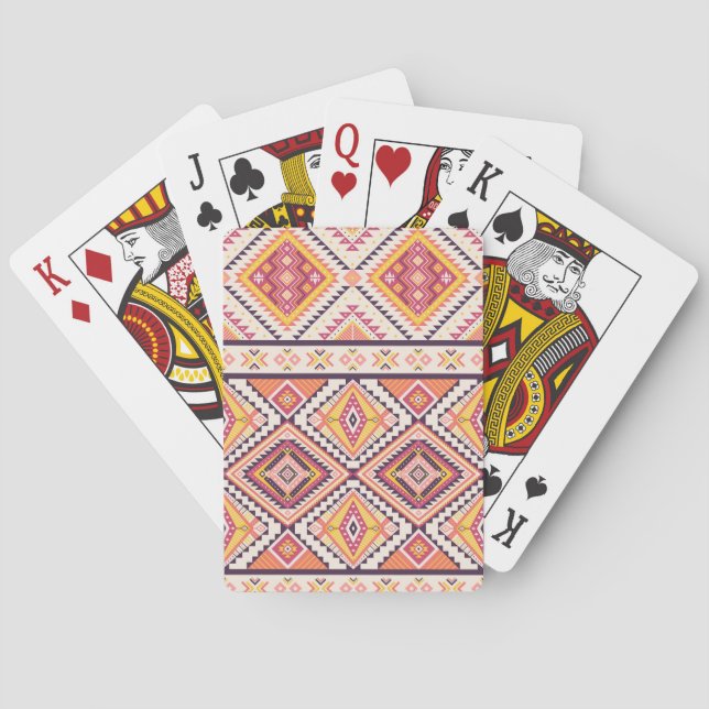 Tribal Aztec Stripe Seamless Background Casinokort (Baksidan)