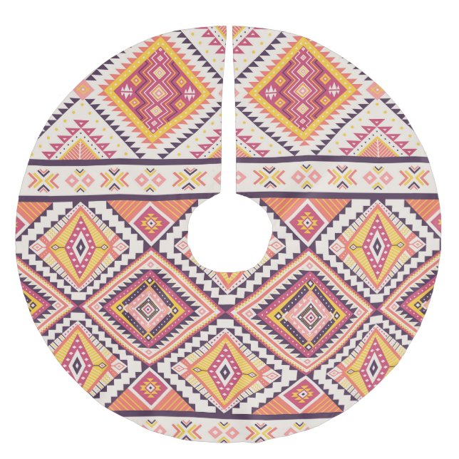 Tribal Aztec Stripe Seamless Background Julgransmatta Borstad Polyester (Framsidan)