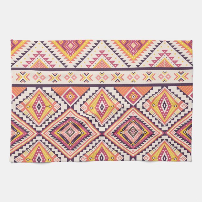 Tribal Aztec Stripe Seamless Background Kökshandduk (Horisontell)