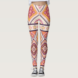 Tribal Aztec Stripe Seamless Background Leggings